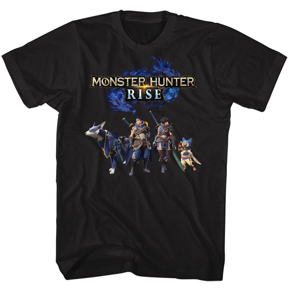 MONSTER HUNTER-THE WHOLE CREW-BLACK ADULT S/S TSHIRT