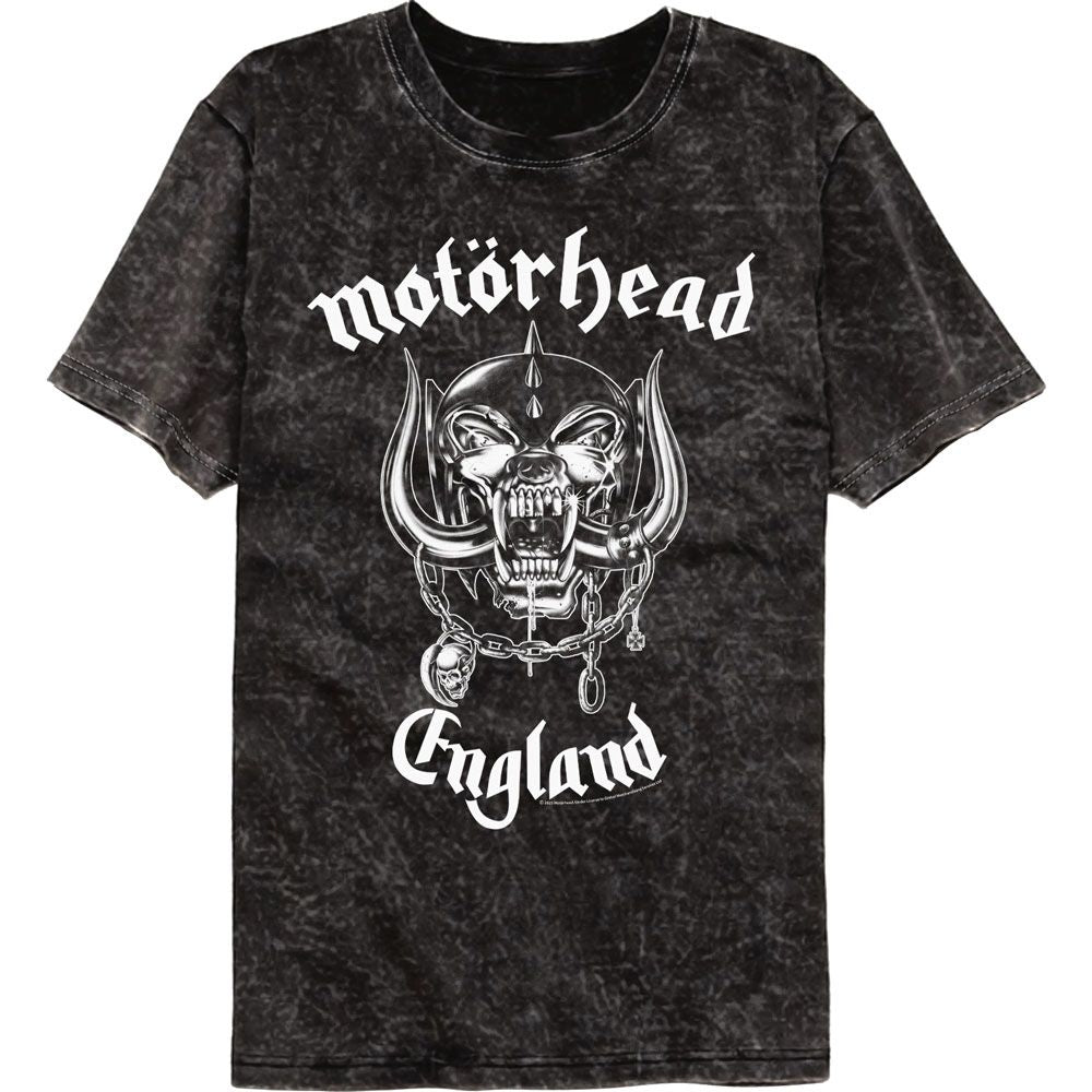 MOTORHEAD-MOTORHEAD ENGLAND-MINERAL WASH BLACK ADULT S/S TSHIRT