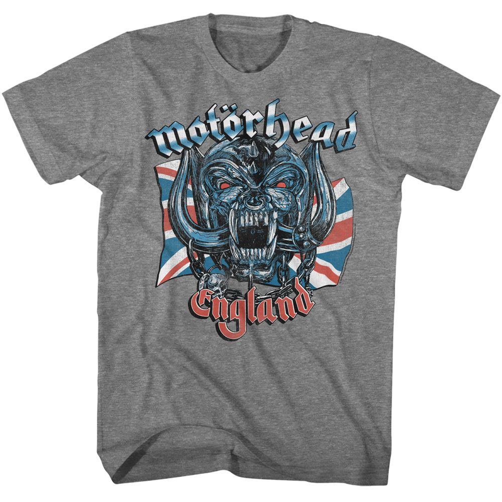 MOTORHEAD-MOTORHEAD UNION JACK ENGLAND-GRAPHITE HEATHER ADULT S/S TSHIRT