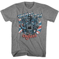 Thumbnail for MOTORHEAD-MOTORHEAD UNION JACK ENGLAND-GRAPHITE HEATHER ADULT S/S TSHIRT