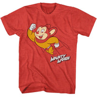 Thumbnail for MIGHTY MOUSE-MIGHTY MOUSE FLYING-RED HEATHER ADULT S/S TSHIRT