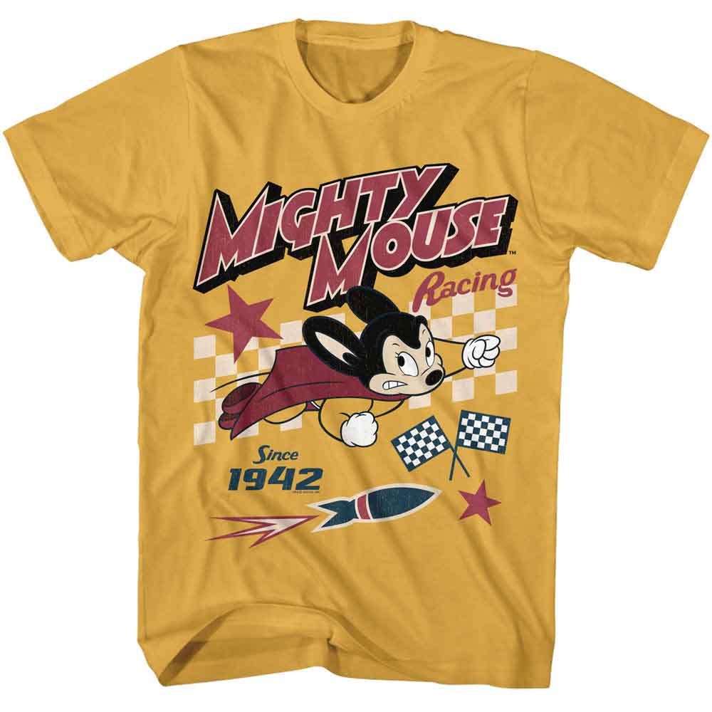 MIGHTY MOUSE-MIGHTY MOUSE RACING-GINGER ADULT S/S TSHIRT