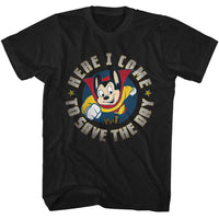 Thumbnail for MIGHTY MOUSE-MIGHTY MOUSE HERE I COME-BLACK ADULT S/S TSHIRT