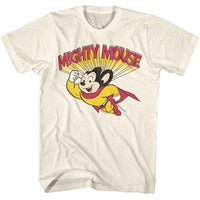 Thumbnail for MIGHTY MOUSE-MIGHTY MOUSE FLYING-NATURAL ADULT S/S TSHIRT