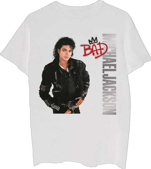 MJ BAD SILVER LOGO MENS T-SHIRT