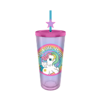 Thumbnail for My Little Pony Rainbow Circle Badge  24oz Plastic Cold Cup w/ Lid and Topper Straw – 12 pc ppk ($6.50 each)