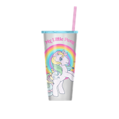 My Little Pony Circle  22oz Double Walled Stainless Steel Tumbler w Straw – 12 pc ppk ($12.50 each)