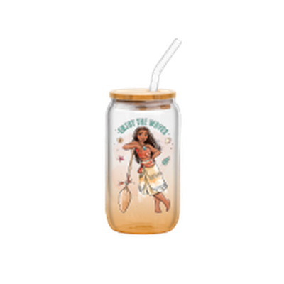 Moana Dream it Enjoy The Waves Ombre 16oz Glass Tumbler w Bamboo Lid and Glass Straw – 12 pc ppk ($6.00 each)