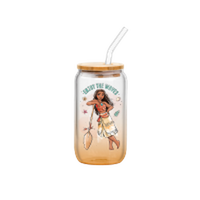 Thumbnail for Moana Dream it Enjoy The Waves Ombre 16oz Glass Tumbler w Bamboo Lid and Glass Straw – 12 pc ppk ($6.00 each)