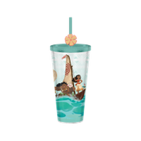 Thumbnail for Moana Island Sunsets Group Boat Ride 24oz Plastic Cold Cup w/ Lid and Topper Straw – 12 pc ppk ($6.50 each)