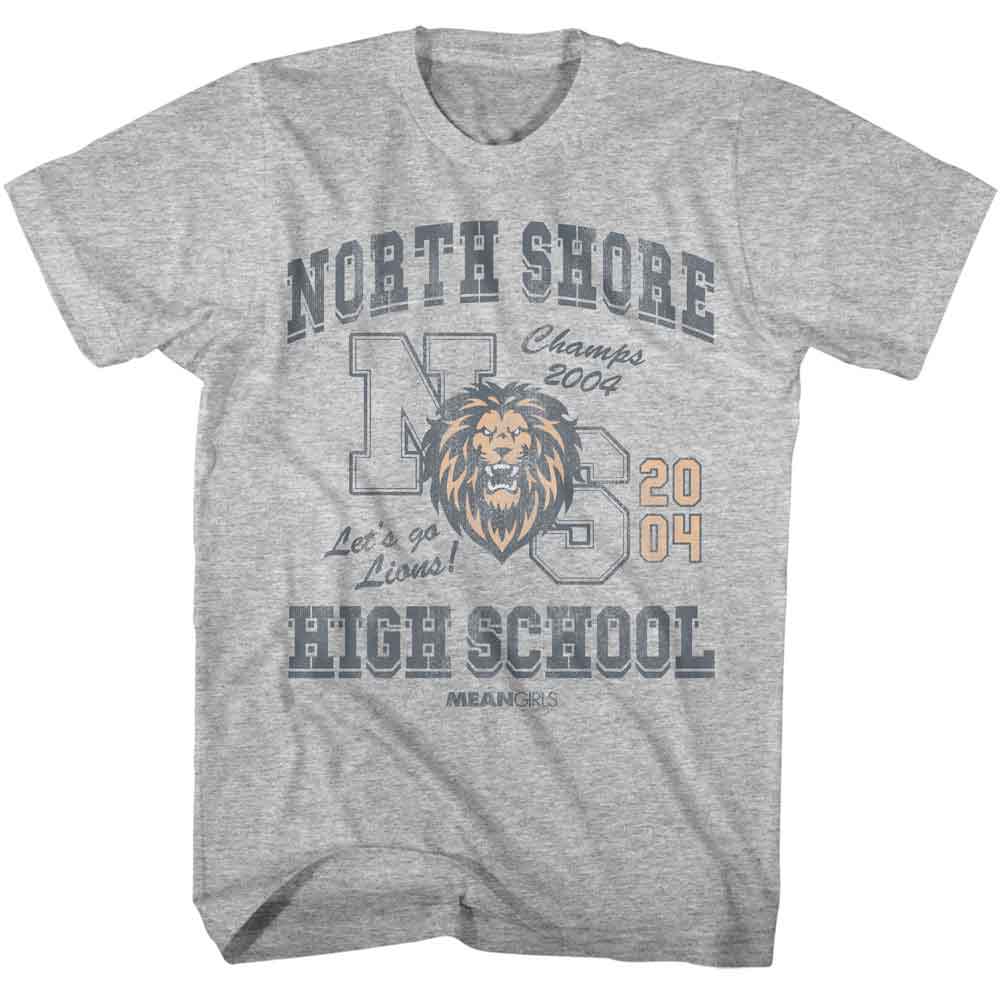 MEAN GIRLS-MEAN GIRLS NORTH SHORE HIGH-GRAY HEATHER ADULT S/S TSHIRT