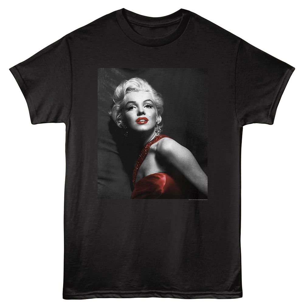 MARILYN MONROE-MARILYN MONROE BW ICONIC PHOTO-BLACK ADULT S/S TSHIRT