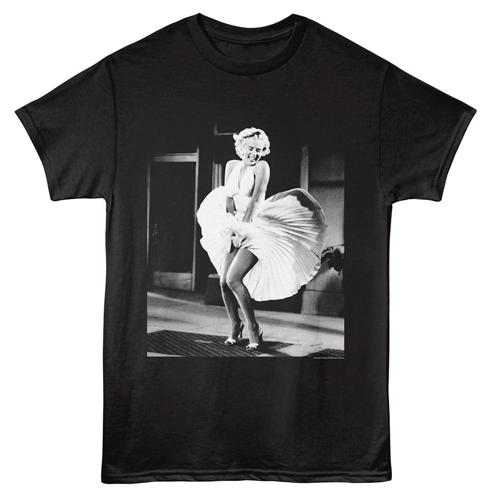 MARILYN MONROE-MARILYN MONROE BW DRESS-BLACK ADULT S/S TSHIRT