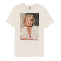 Thumbnail for MARILYN MONROE-MARILYN MONROE BATHROBE PHOTO-IVORY ADULT S/S COMFORT COLOR TSHIRT