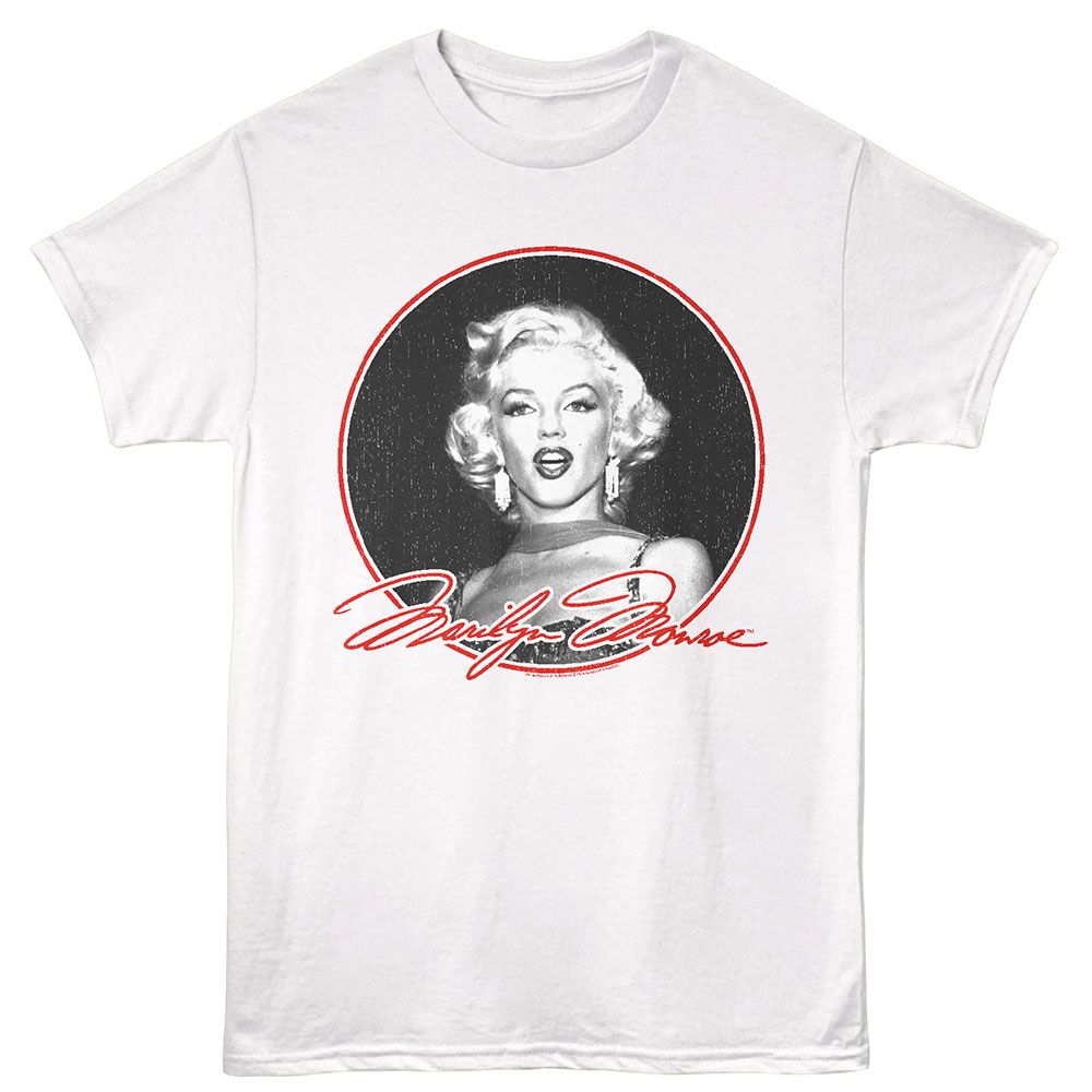 MARILYN MONROE-MARILYN MONROE IN CIRCLE-WHITE ADULT S/S TSHIRT