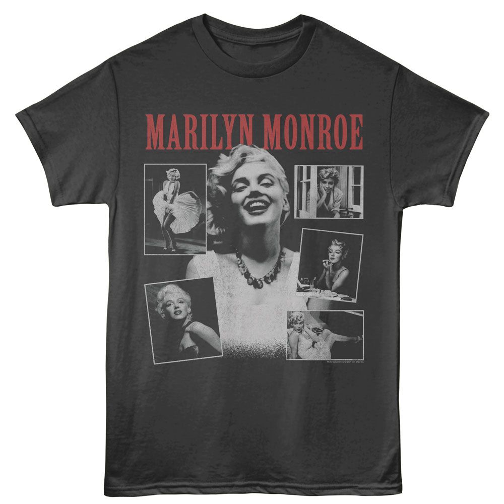 MARILYN MONROE-MARILYN MONROE COLLAGE WITH COLOR LOGO-SMOKE ADULT S/S TSHIRT