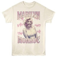 Thumbnail for MARILYN MONROE-MARILYN MONROE CLOUDS AND FLOWER-NATURAL ADULT S/S TSHIRT