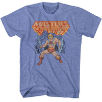 Thumbnail for MASTERS OF THE UNIVERSE-HE-MAN-LIGHT BLUE HEATHER ADULT S/S TSHIRT