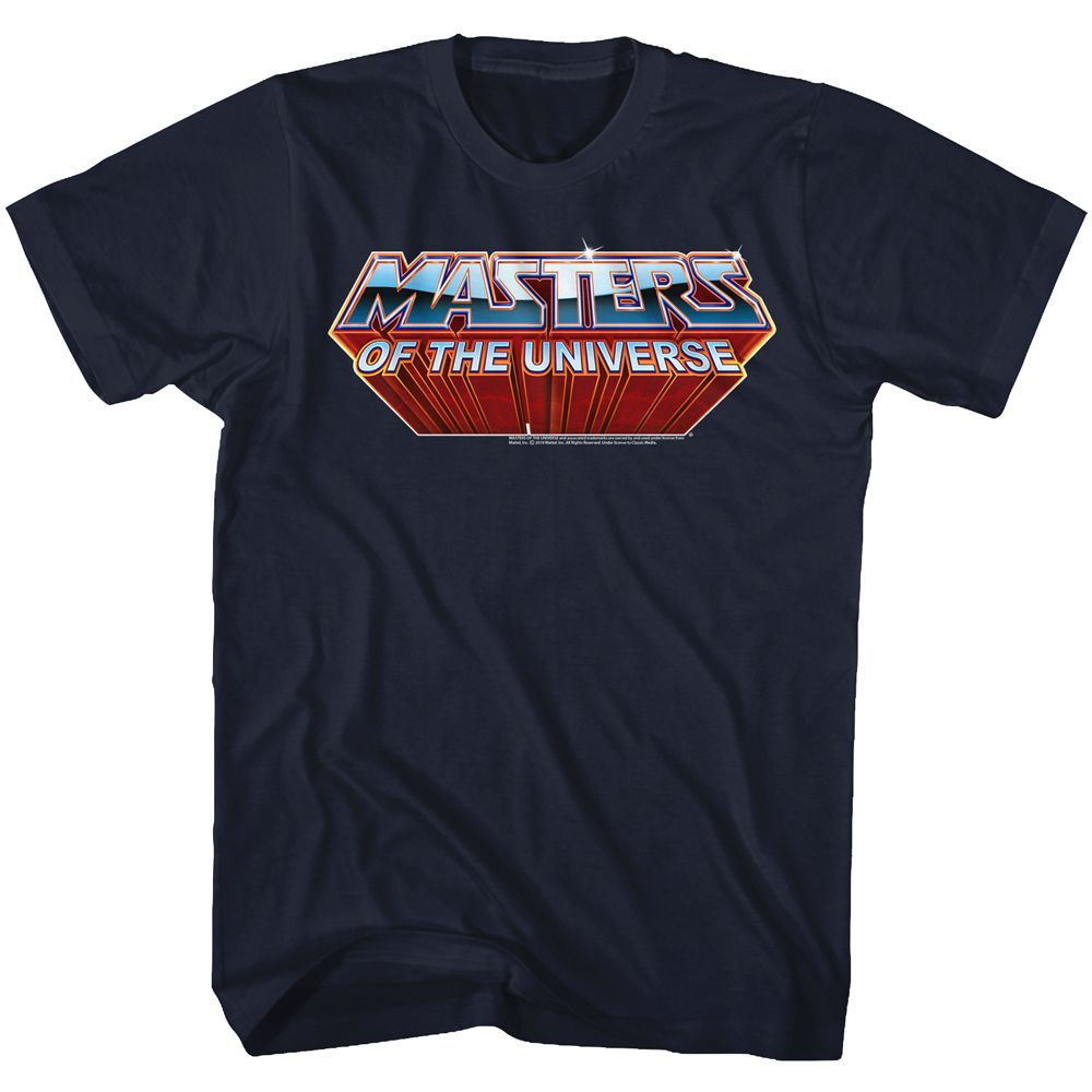 MASTERS OF THE UNIVERSE-LOGO-NAVY ADULT S/S TSHIRT