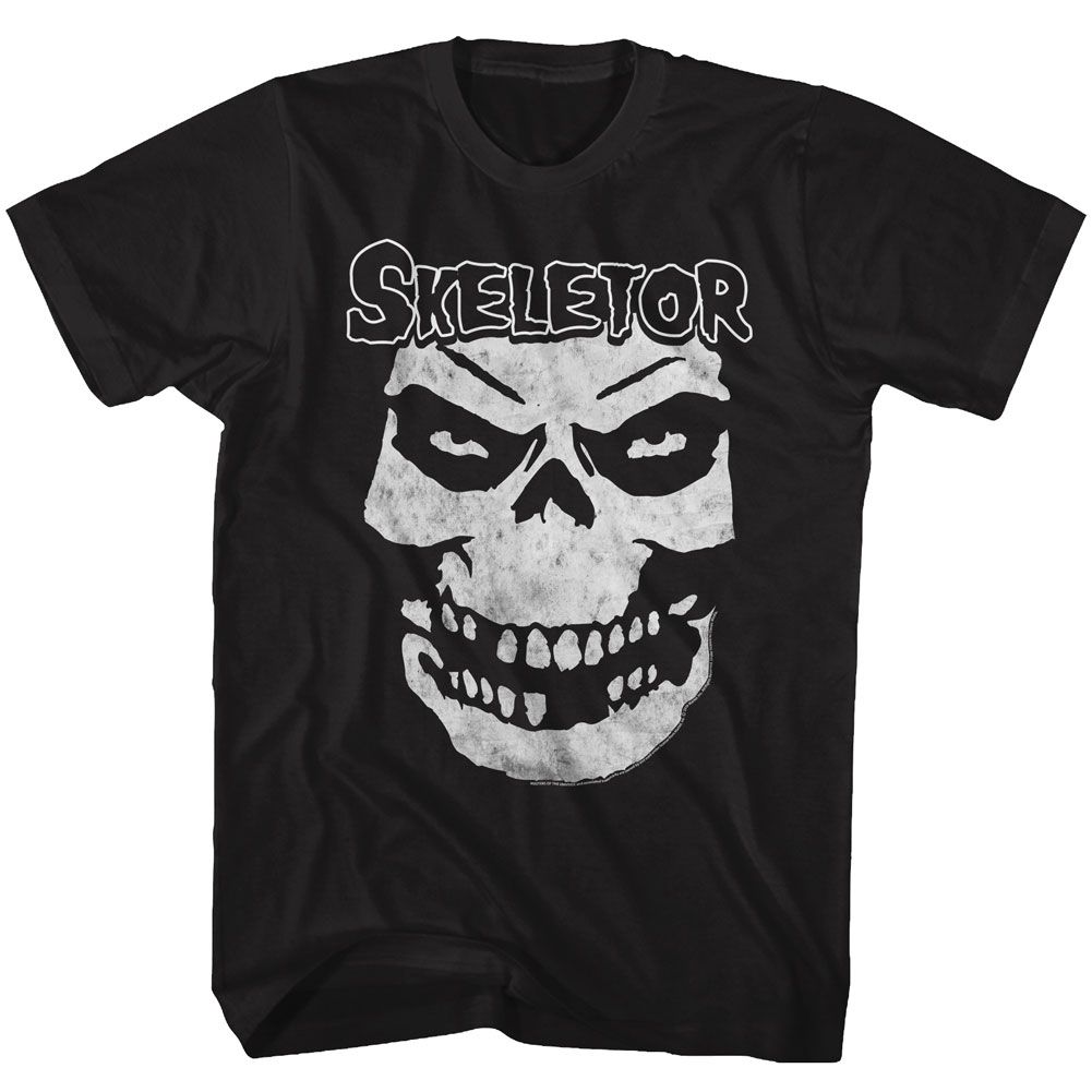 MASTERS OF THE UNIVERSE-SKELETOR FACE-BLACK ADULT S/S TSHIRT