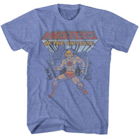 Thumbnail for MASTERS OF THE UNIVERSE-MOTU HE MAN AND GRAYSKULL-LIGHT BLUE HEATHER ADULT S/S TSHIRT