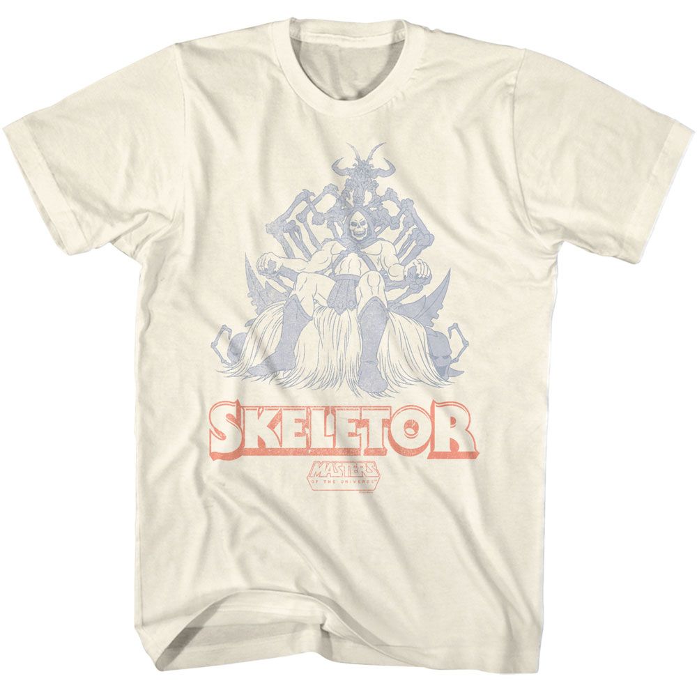 MASTERS OF THE UNIVERSE-MOTU SKELETOR THRONE-NATURAL ADULT S/S TSHIRT