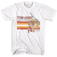 Thumbnail for MASTERS OF THE UNIVERSE-MOTU BATTLE CHARGE-WHITE ADULT S/S TSHIRT
