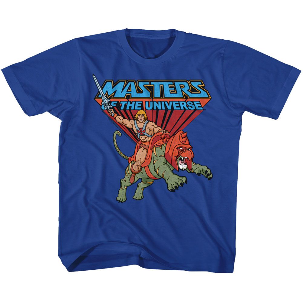 MASTERS OF THE UNIVERSE-RIDE INTO BATTLE-ROYAL YOUTH S/S TSHIRT