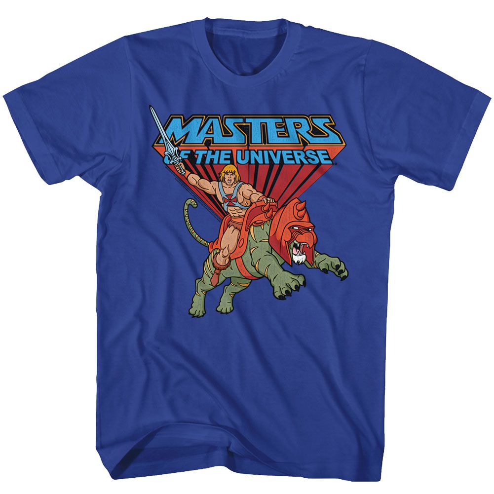 MASTERS OF THE UNIVERSE-RIDE INTO BATTLE-ROYAL ADULT S/S TSHIRT