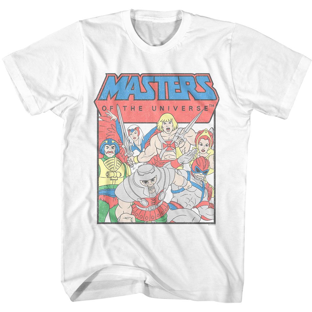 MASTERS OF THE UNIVERSE-MOTU GOOD GUYS-WHITE ADULT S/S TSHIRT