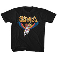Thumbnail for MASTERS OF THE UNIVERSE-SHE RA AND SWIFTWIND-BLACK TODDLER S/S TSHIRT