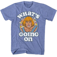 Thumbnail for MASTERS OF THE UNIVERSE-WHATS GOING ON-LIGHT BLUE HEATHER ADULT S/S TSHIRT