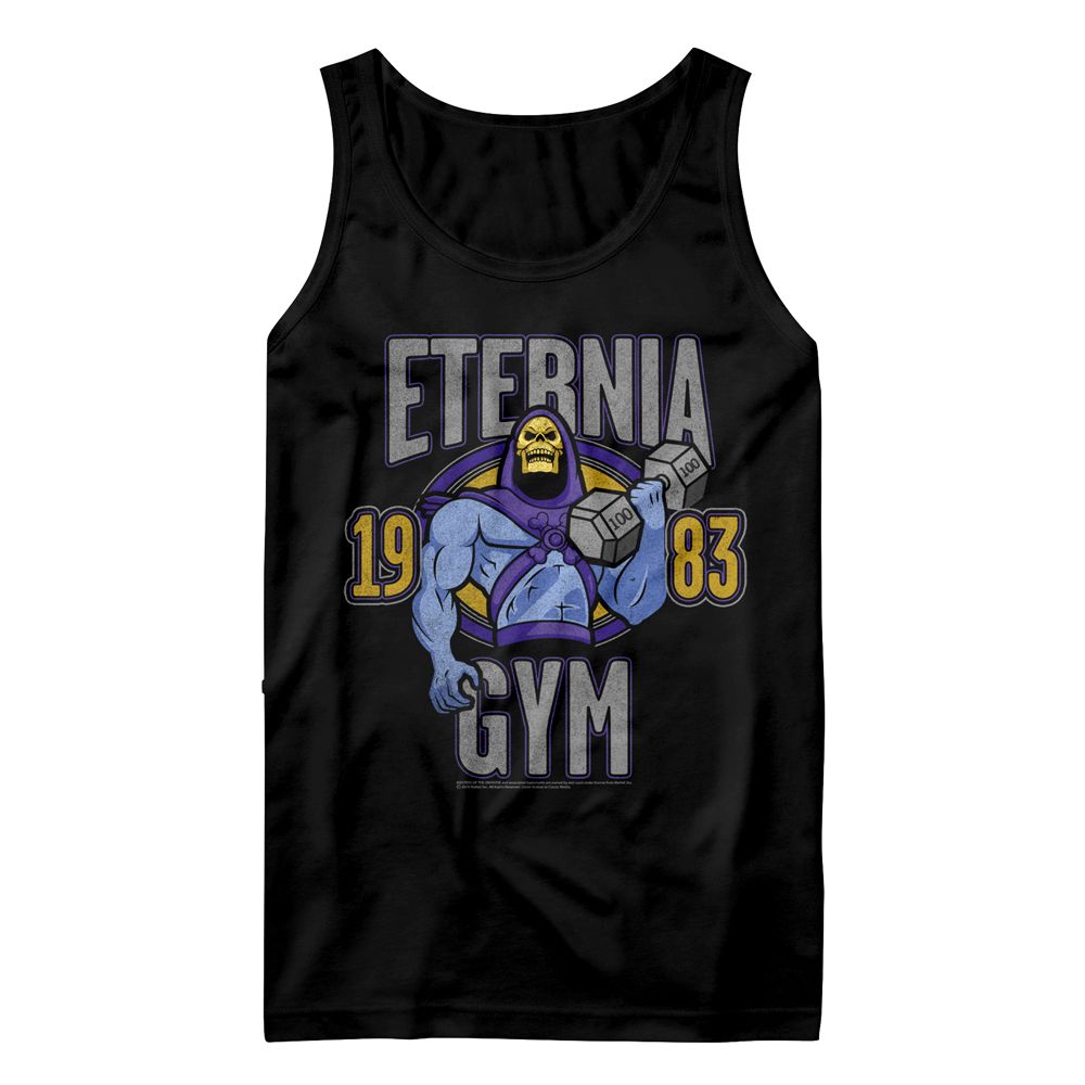 MASTERS OF THE UNIVERSE-ETERNIA GYM-BLACK ADULT TANK