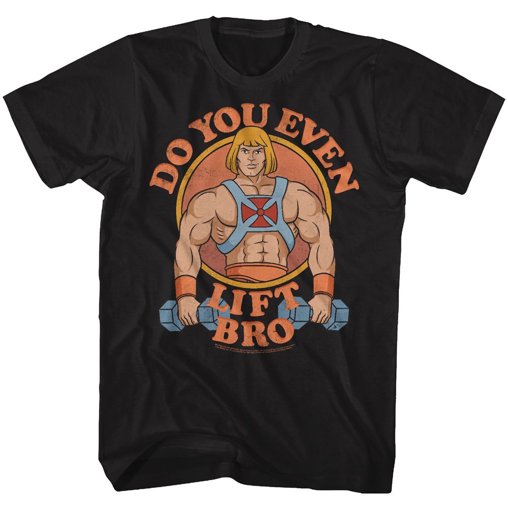 MASTERS OF THE UNIVERSE-U EVEN LIFT-BLACK ADULT S/S TSHIRT