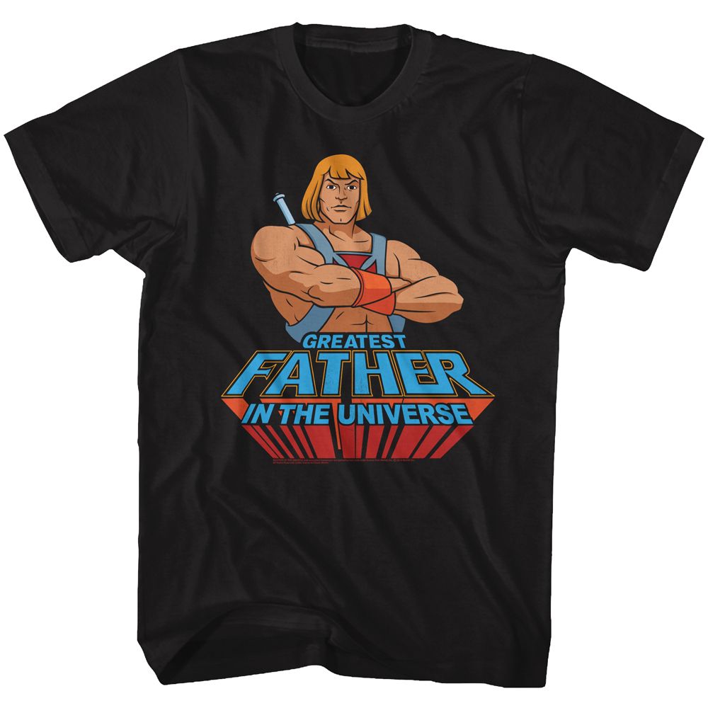MASTERS OF THE UNIVERSE-GREATEST DAD-BLACK ADULT S/S TSHIRT