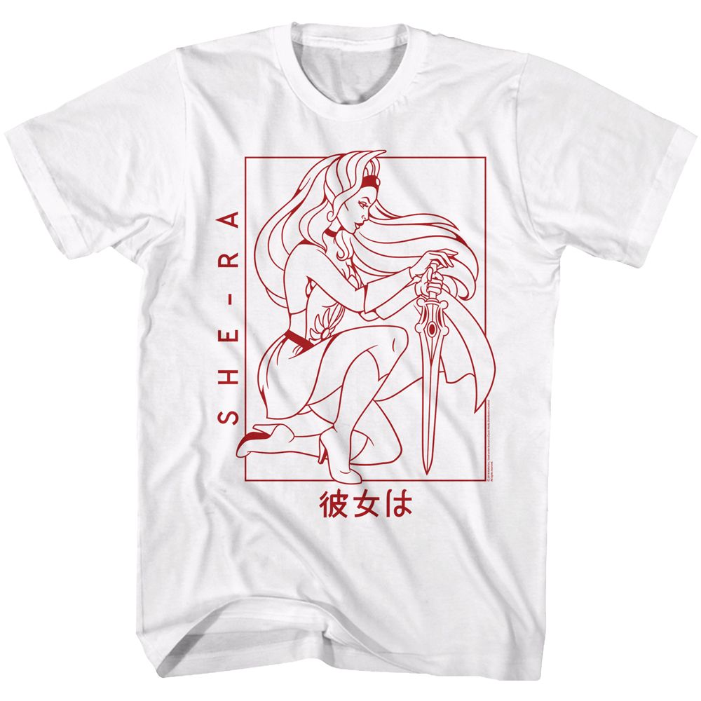 MASTERS OF THE UNIVERSE-KANJI-RA-WHITE ADULT S/S TSHIRT