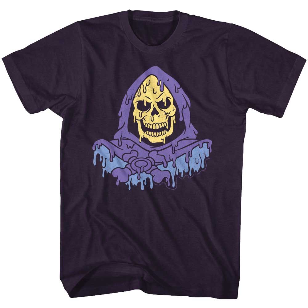 MASTERS OF THE UNIVERSE-MOTU MELTY SKELETOR-BLACK ADULT S/S TSHIRT