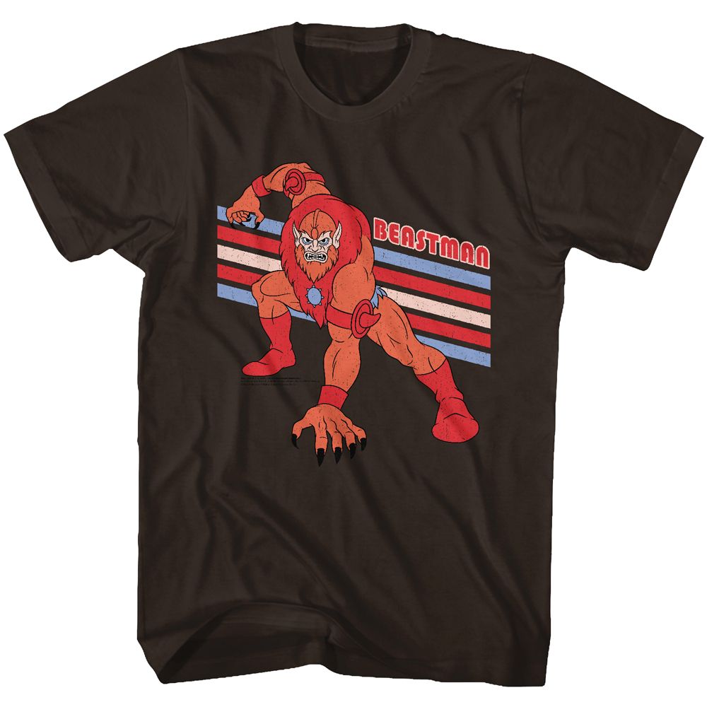 MASTERS OF THE UNIVERSE-BEASTMAN-DARK CHOCOLATE ADULT S/S TSHIRT