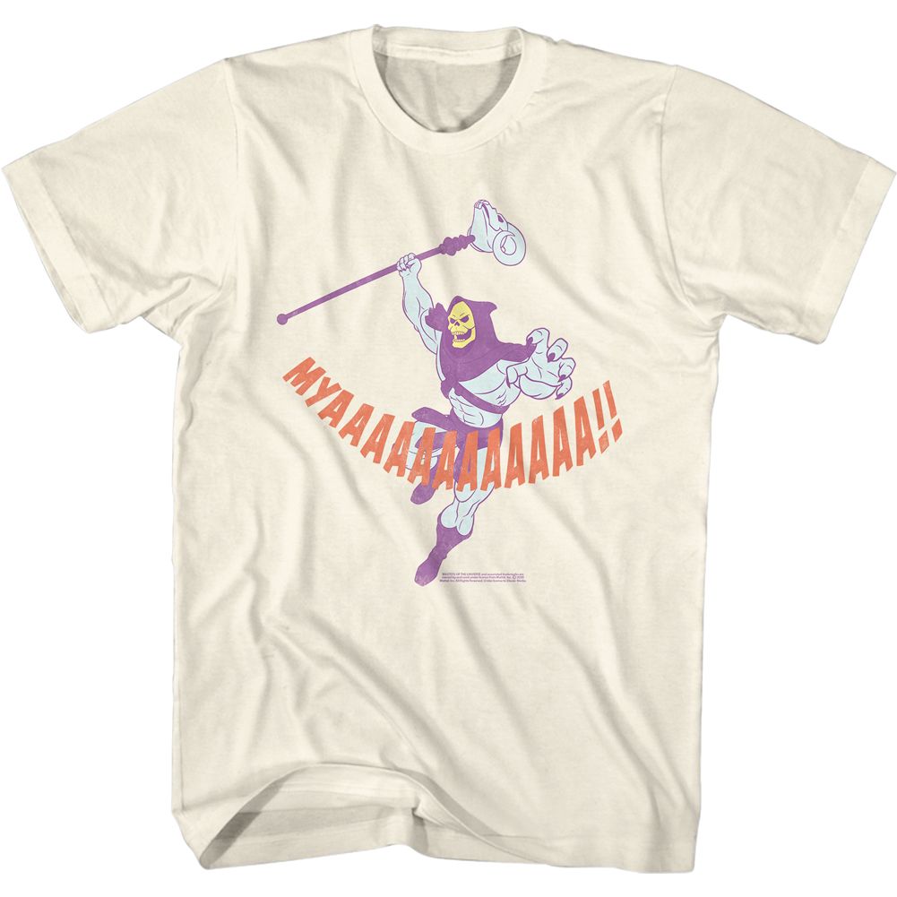 MASTERS OF THE UNIVERSE-MYAAAAA-NATURAL ADULT S/S TSHIRT