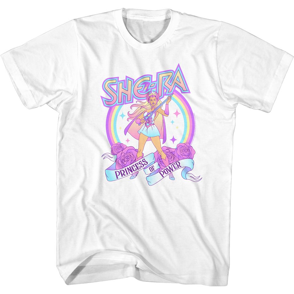 MASTERS OF THE UNIVERSE-PASTEL GOODNESS-WHITE ADULT S/S TSHIRT