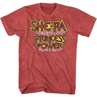 Thumbnail for MASTERS OF THE UNIVERSE-SHERA LOGO-RED HEATHER ADULT S/S TSHIRT