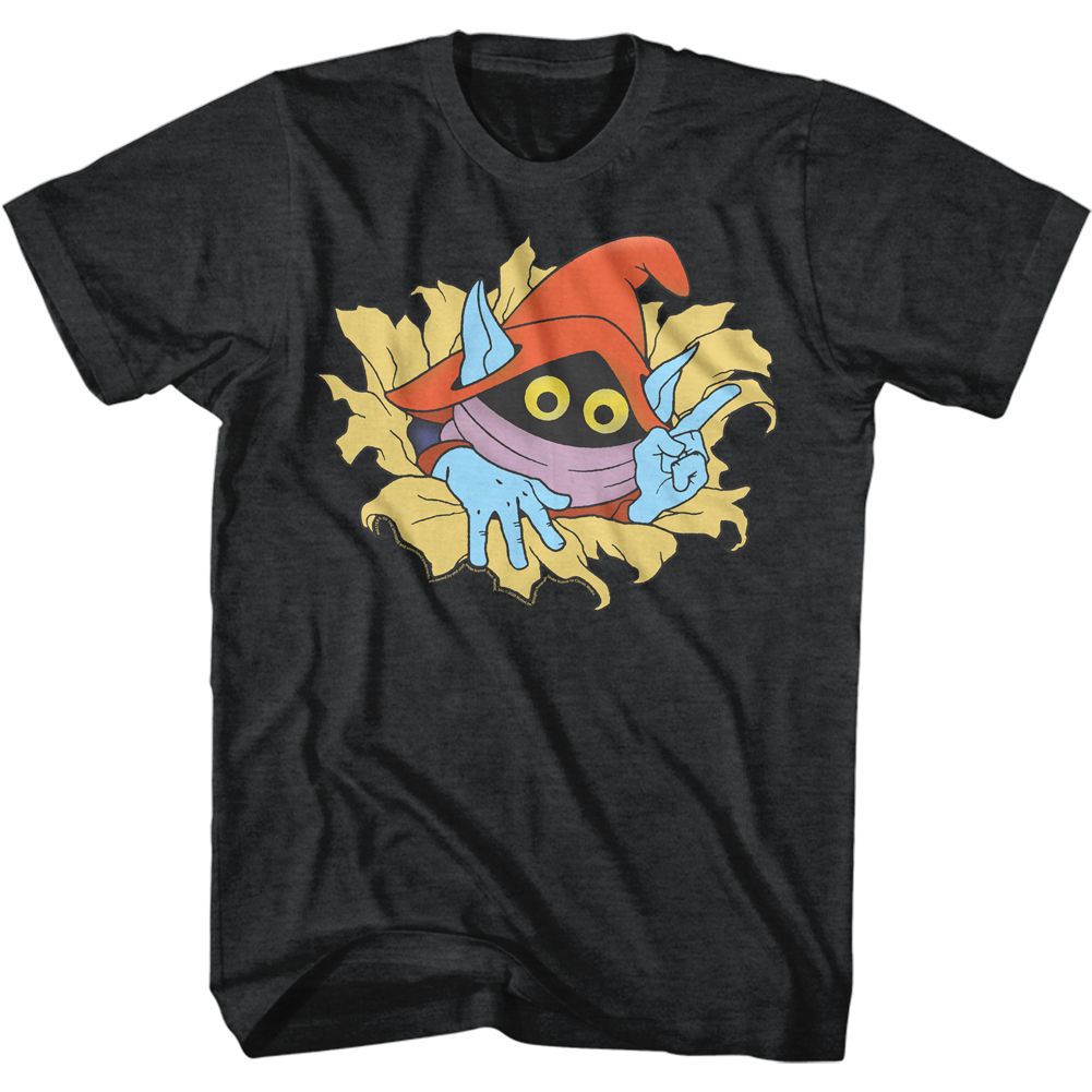 MASTERS OF THE UNIVERSE-ORKO RIPPER-BLACK HEATHER ADULT S/S TSHIRT