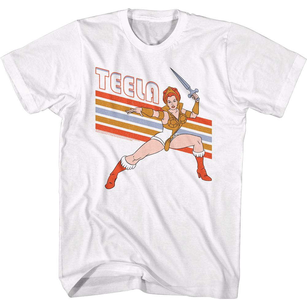 MASTERS OF THE UNIVERSE-TEELA-WHITE ADULT S/S TSHIRT
