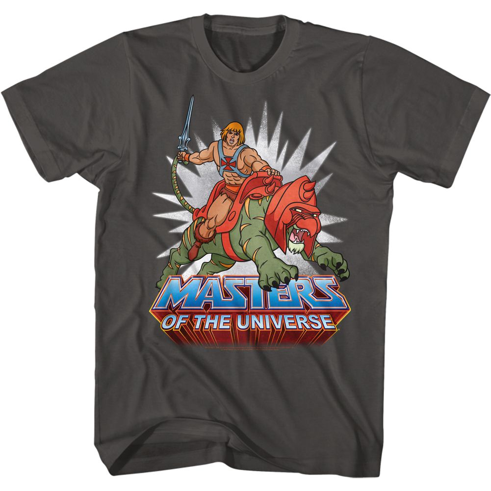 MASTERS OF THE UNIVERSE-STARBURST BATTLECAT-SMOKE ADULT S/S TSHIRT