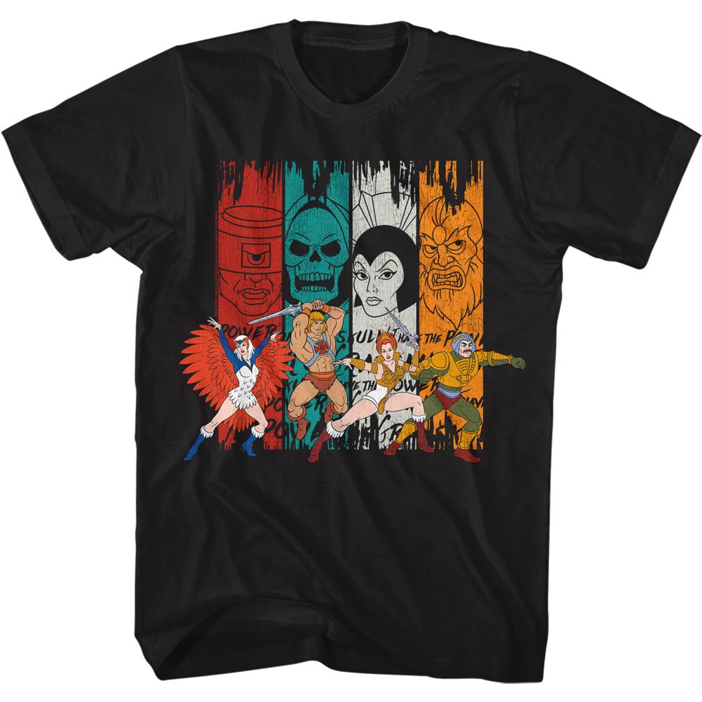MASTERS OF THE UNIVERSE-VILLIAN STRIPES-BLACK ADULT S/S TSHIRT