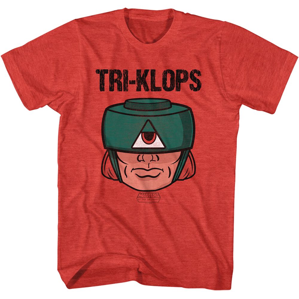 MASTERS OF THE UNIVERSE-TRI KLOPS-RED HEATHER ADULT S/S TSHIRT