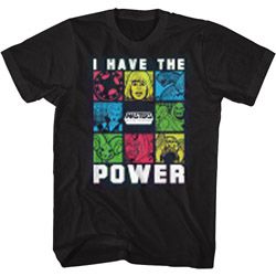 MASTERS OF THE UNIVERSE-MOTU I HAVE THE POWER BOXES-NAVY ADULT S/S TSHIRT