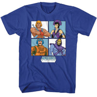 Thumbnail for MASTERS OF THE UNIVERSE-MOTU FOUR CHARACTER SQUARES-ROYAL ADULT S/S TSHIRT