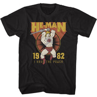 Thumbnail for MASTERS OF THE UNIVERSE-MOTU 1982 I HAVE THE POWER-BLACK ADULT S/S TSHIRT