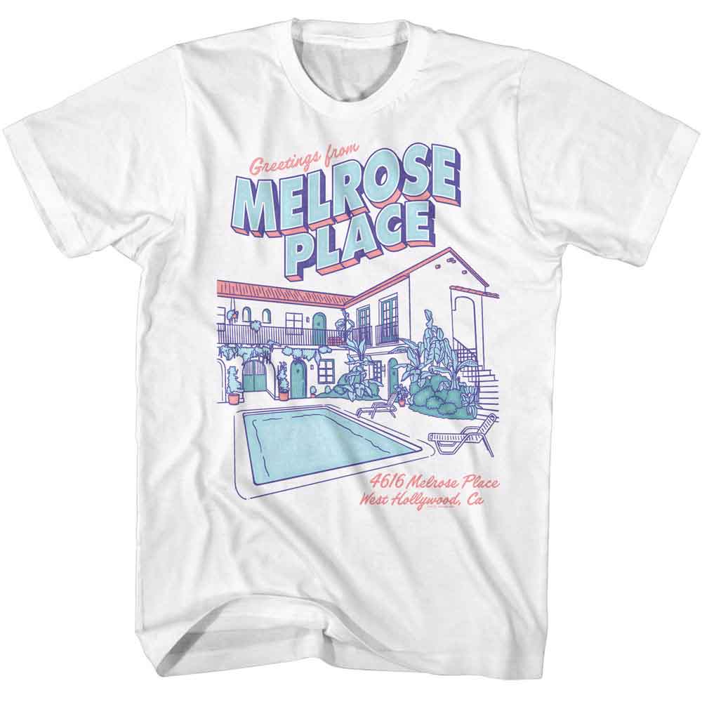 MELROSE PLACE-MELROSE PLACE POSTCARD APARTMENT-WHITE ADULT S/S TSHIRT